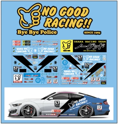 1x NO GOOD Racing Water Slide Decal 1/24 - 1/28 RC Model Dicast Hot!!! #385-386 - Image 1 of 4