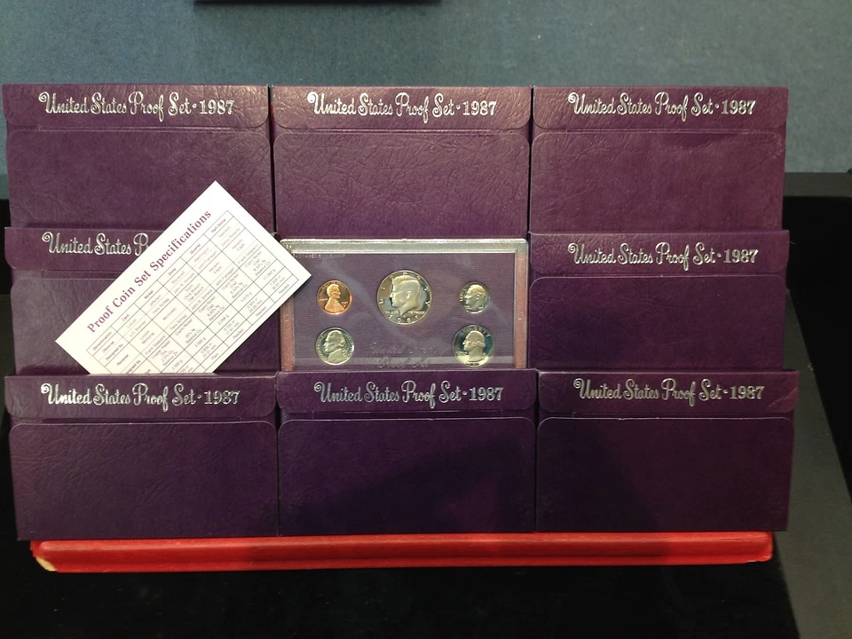 8 Set LOT of 1987-S U.S. Proof Sets ORIGINAL - Image 1 of 1