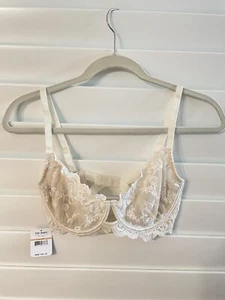Intimately FREE PEOPLE Lace Underwire Bra New NWT Nude / Beige Unlined 32DD - Picture 1 of 6