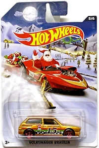 2015 Hot Wheels 5/6 Holiday Hot Rods VOLKSWAGEN BRASILIA Gold SHIPS IN PROTECTOR - Picture 1 of 5