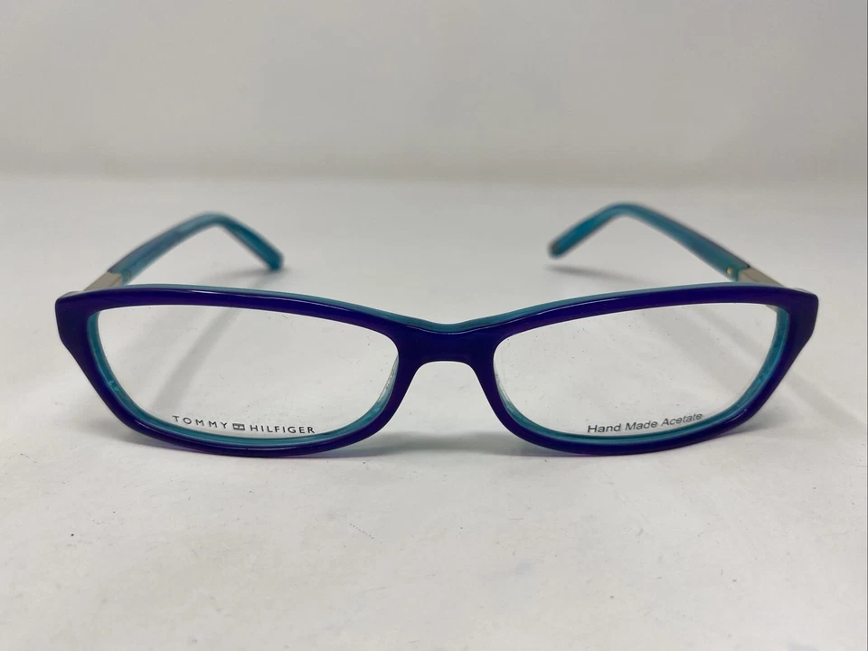 Tommy Hilfiger TH 1063 DHX 54-15–140 Teal/Purple Full Rim Eyeglasses Frame 3339 - Image 1 of 4