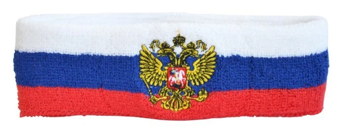 DIGNI Stirnband Russland mit Wappen 6x21cm Schweißband für Sport Headband