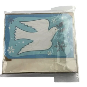 Plus Mark AGC Christmas Cards Dove of Peace Snowflakes Box of 14 Cards Envelopes - Picture 1 of 4