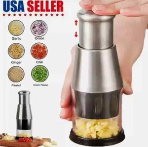Pressed Garlic Onion Chopper 304 Stainless Steel Hand Food Chopper Kitchen Tools - Picture 1 of 7
