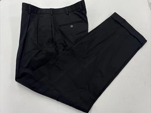 Brooks Brothers Men's Black Solid Cotton Khaki Pants 34X31 $128 - Picture 1 of 10