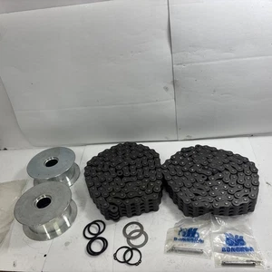 Donghua AL6 2-Industrial Chains, 2- Pulleys.. Pins,Rings And Keepers..8x8 Lacing - Picture 1 of 14