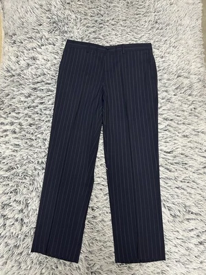 Etro Pants Mens 34 Long Navy Blue Pinstripe Dress Pants Italy Luxury Designer - Image 1 of 4