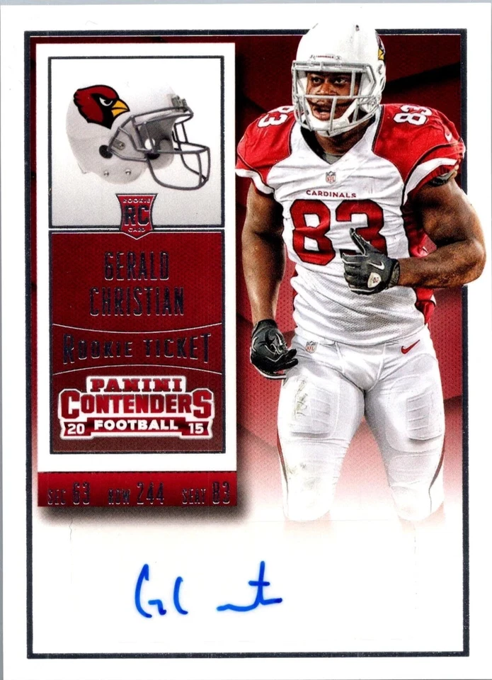 2015 Panini Contenders Rookie Ticket Auto Gerald Christian Arizona Cardinals - Image 1 of 1