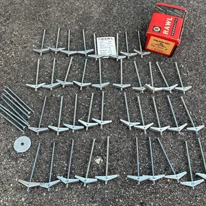 RAWL 3 Dutzend 3/16" Rundkopf Feder Flügel Knebelschrauben 4" lang in Box Nr. 4141 - Bild 1 von 6