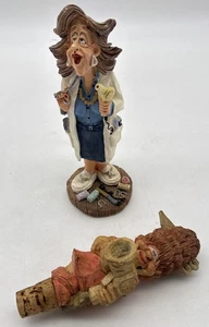 Doug Harris Figurine JUST A TRIM Hairdresser Russ Berrie Gift & Bottle Stopper - Picture 1 of 7