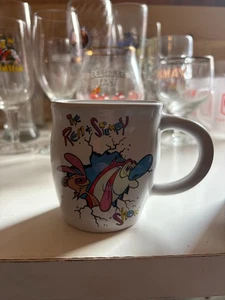 1992 Vintage Coffee Cup Nickelodeon The Ren & Stimpy Show - 90s Cartoon Merch - Picture 1 of 2