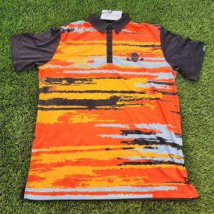Tattoo Golf Shirt Herren Large Orange Schwarz That '70s Collection Performance Polo  - Bild 1 von 9