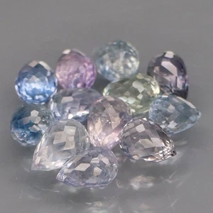 Briolette 4x3 a 4,5x3,5 mm. Solo calentado color elegante zafiro África 12 piezas/4,96 quilates - Imagen 1 de 6