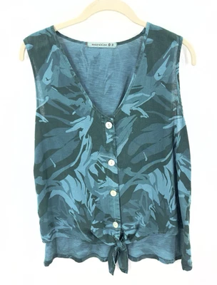 XCVI Wearables Minerva Tank Top Medium Linen Tropical Beachy Coastal Beathable - Image 1 of 4