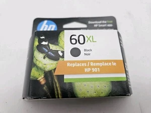 Authentic HP 60 XL BLACK Ink Cartridge CC641WN (Expires 2026) Brand New - Photo 1/2