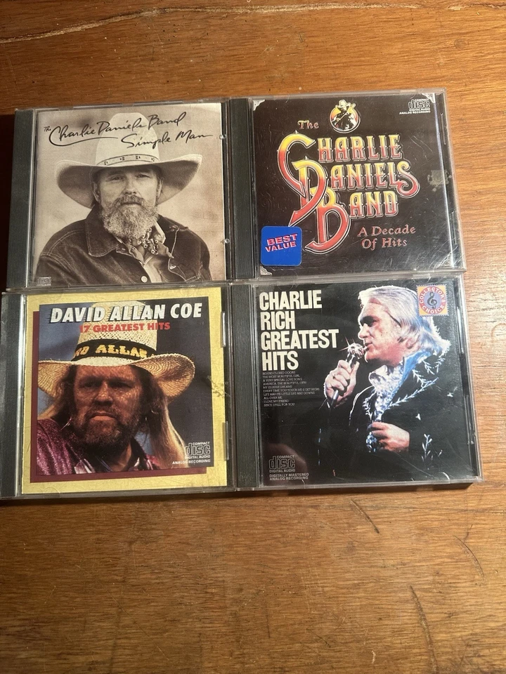 Lot Of 4 Country Classics CDs Charlie Daniel’s, David Allan Coe, & Charlie Rich - Image 1 of 4