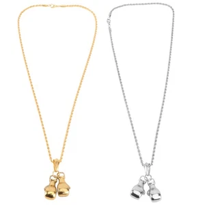  2 Pcs Halskette Für Damen Boxhandschuhe Anhänger Punk -Halskette - Bild 1 von 11