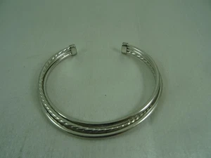 Tri Twist gewölbtes Kabel Manschette Armband 8" 11,8 Gramm - Bild 1 von 13