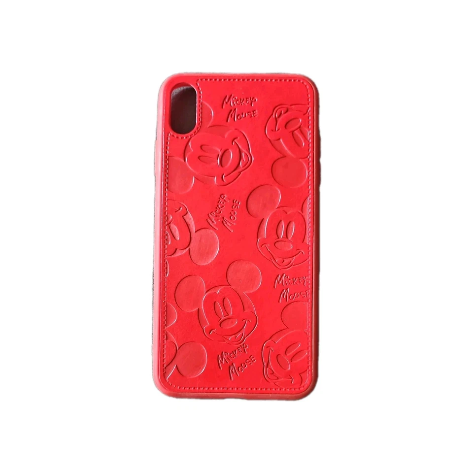 Mickey Mouse iPhone X Phone Case (Silicone with Engraved Leather Back) - Image 1 of 3