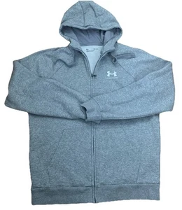 Under Armour Hombres Sudadera con Capucha Raglán Cremallera Completa Chaqueta Polar Gris Talla Mediana - Imagen 1 de 5