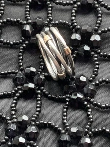  Pandora Sterling Silver & 14k Gold Rope Ring Size 56  - Picture 1 of 4