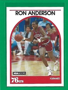 1989-90 NBA Hoops Basketball Ron Anderson #32 Philadelphia 76ers - Picture 1 of 2