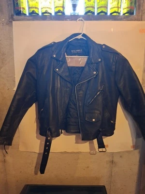 Vintage Wilsons Leather Black Heavy Thinsulate Biker Jacket Size XL - See Descrp - Image 1 of 4