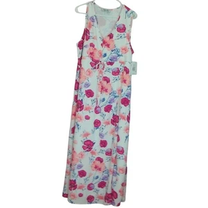 Mo-Ka By Santa Fe Kleid Weiß Blumen Maxi Neu mit Etikett Kleid Größe Medium - Bild 1 von 11