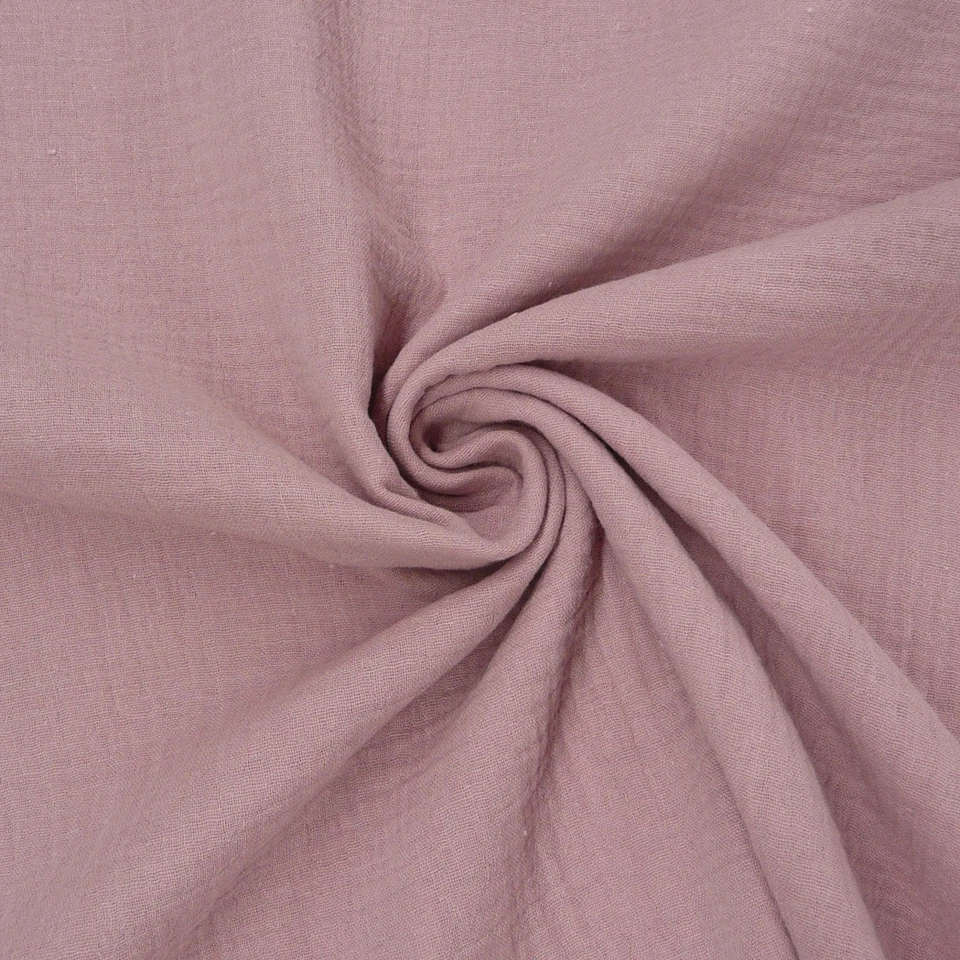 Double Gauze Organic Bio Musselin Windelstoff uni altrosa dunkel 1,30m - Bild 1 von 1