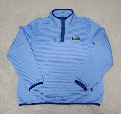 L.L. Bean Women's Quilted Snap Fleece Pullover Light Blue Size M Petite - Image 1 of 4