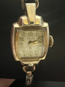Vintage Damen Elgin Uhr mit 10k R.G.P Lünette Erweiterungsband funktioniert nicht - Bild 1 von 19