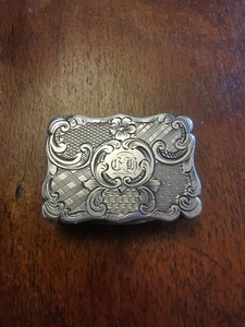 A Victorian Silver Vinaigrette Engraved Decoration Birmingham 1857 Edward Smith - Picture 1 of 7