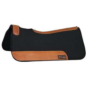 Almohadilla de silla de montar de caballo contorneada occidental Hilason de fieltro de lana cuadrada negra 59HS 32X32Â - Imagen 1 de 8