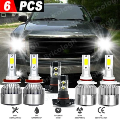 Kit de faros antiniebla LED blancos para GMC Sierra 1500 2500 3500 2007-2012 Foto 1 de 4