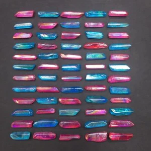 Titanium Rainbow Aura Natural Lemurian Clear Quartz Crystal Points Healing 100g - Picture 1 of 7