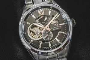 Orient Star Semi Skeleton Sapphire Gray Dial Automatic Steel Watch RE-AV0004N*au - Imagen 1 de 5