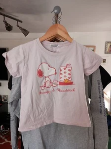Vintage Peanuts Japanese Tag Snoopy And Woodstock T-shirt Size 130 - Picture 1 of 4
