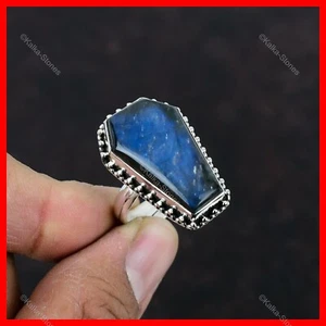 Anillo de plata esterlina con piedras preciosas de labradorita hermana promesa talla todas las tallas - Imagen 1 de 6