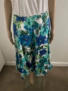 Women's Green floral design lined cotton skirt size 18 (Brand = JUMP) - Picture 1 of 5