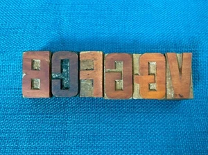 Vintage Wooden Letterpress Type: Block Capitals Gothic Collegiate Sans 8-Line - Picture 1 of 3