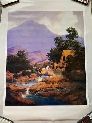 MAXFIELD PARRISH 24X36 Poster OLD MILL (THY ROCKS &RILLS) Pomegranate No. 1454 - Image 1 of 4