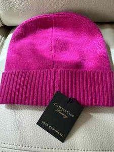 Charter Club Cashmere Cuffed Beanie Fuchsia ONE SIZE - Picture 1 of 1