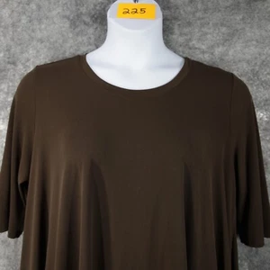 IC by Connie K Shirt Women XL Chocolate Elbow Sleeve Flowy Minimalist Normcore - Picture 1 of 13