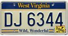 *BARGAIN BIN*  2000 West Virginia License Plate #DJ 6344