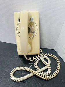 Bell Systems Western Electric Rotary Wall Phone A/B 554 1962 Beige Tan Cream - Picture 1 of 16