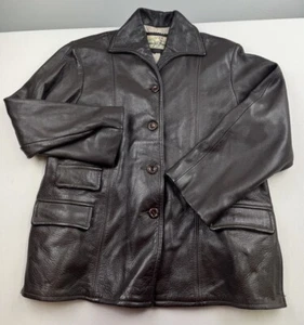 Vintage Brown Deerskin Jacket Custom Coat Co. USA Size 42 Womens Button - Picture 1 of 24