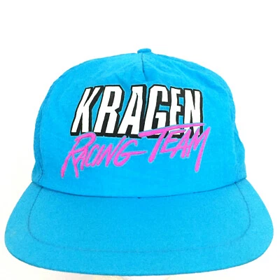 Vtg 90s Kragen Racing Team Cap Nylon Logo Nascar Snap Back Trucker Baseball Hat - Image 1 of 4