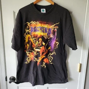 Vintage Pantera XXL Black Reinventing The Steel Tour Concert T-Shirt Double Side - Picture 1 of 9