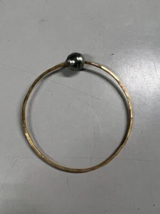 Natural Color Genuine Tahitian Black Pearl Bangle Bracelet - Picture 1 of 5