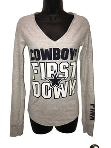 Victoria’s Secret ROSA Dallas Cowboy’s “First Down” camicia waffle manica lunga TG XS - Foto 1 di 16
